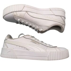 Puma Women's Carina  White Platform Sneaker • Leather •Clean Girl Athleisure 8